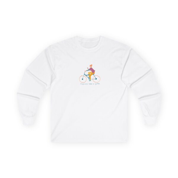 Whimsical Long Sleeve Tee with Bicycle Design | Perfect for Casual Outings, Gift for Cyclists, Summer Vibe, Everyday Wear